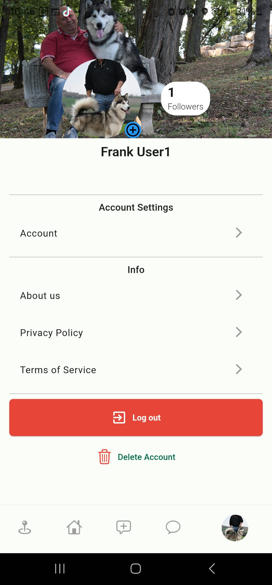 Old settings screen
